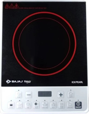 BAJAJ 1900watt Induction Cooktop (White, Black, Push Button)