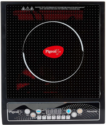 Pigeon 1800 W Induction Cooktop Push Button(Black, 1600-Watt Induction Cooktop)