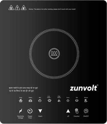 ZunVolt 2000 W Induction Cooktop Touch Panel(Black, Feather Touch 2000 watt)