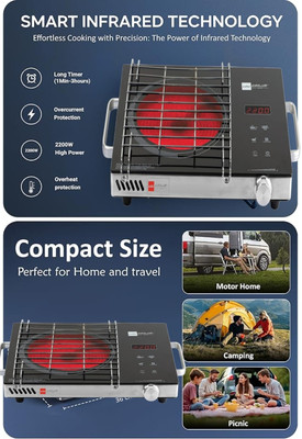 CELLO 2200 W Infrared Cooktop Touch Panel, Jog Dial(Black, CELLO800+)