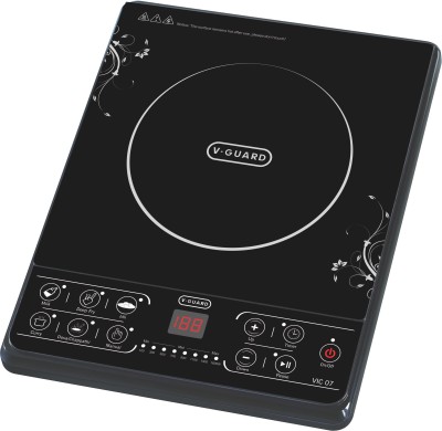 V-Guard 1600 W Induction Cooktop Push Button(Black, VIC 07 (1600 W))