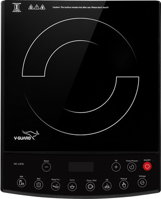 V-Guard 1800 W Induction Cooktop Push Button(Black, VIC 1.8 EL)