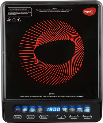 Pigeon 1800 W Induction Cooktop Touch Panel(Black, 19004494)