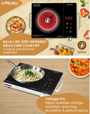 BAJAJ 2200 W Infrared Cooktop Touch Panel, Jog Dial(Black, IRX 220FTOUCH)