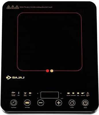 BAJAJ 2100 W Induction Cooktop Touch Panel(Black, White, SLIM)