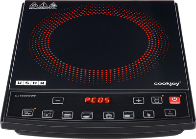 USHA 1600 W Induction Cooktop Push Button, Touch Panel(Black, CJ1600WWP)