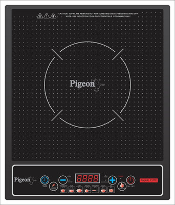 Pigeon 1800 W Induction Cooktop Push Button(Black, Rapido Cute)