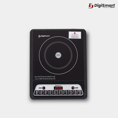 DIGISMART Induction Cooktop Indian Menu Option Automatic power & temperature adjustment Induction Cooktop(Black, Push Button)