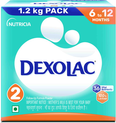 DEXOLAC Infant Formula Powder - Stage 2 (6 to 12 months) - 1.2 KG Large pack(1.2 kg, 6+ Months)