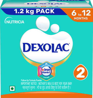 DEXOLAC Infant Formula Powder - Stage 2 (6 to 12 months) - 1.2 KG Large pack(1.2 kg, 6+ Months)