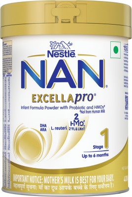 Nestle Nan Excella Pro Infant Formula with Probiotic&HMOs Stage 1(400 g, Upto 6 Months)