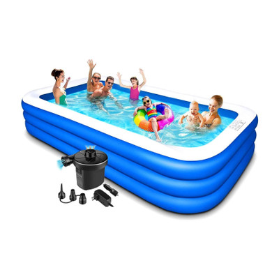 DRACONIOM Inflatable Swimming Pool above Ground,10Feet-Best way for Kids and Adults(Blue)
