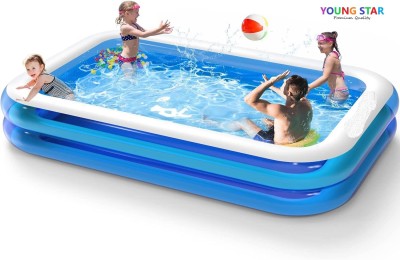 ECOM BHARAT Premium 6.7 FEET (2.01m) LENGTH,5.9 FEETS (1.50m) BREATH AND 51CM HEIGHT. Inflatable Swimming Pool, Inflatable Toy Pump(Hand Air Pump BLUE)