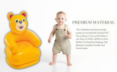Intelligent Inflatable Happy Animal Chair/ Sofa for kids - Baby Planet Inflatable Sofa/ Chair(Yellow)