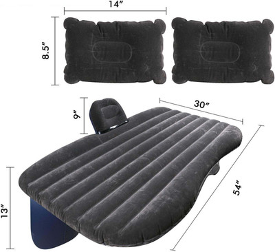 Techtest SP ™ Car Inflatable Bed Beige with Two Air Pillows with Pump Kit for i20 Elite Inflatable Sofa/ Chair(Black)