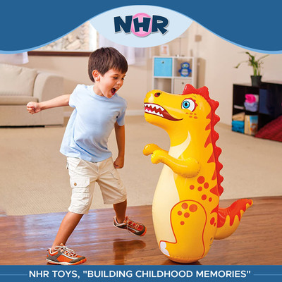 NHR Hit Me Inflated Water Filled Base Toy for Kids Inflatable HitMe Toys(Dynosaur)