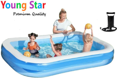 YOUNG STAR Summer Special Premium Quality 7FEET JUMBO Family ADULTS AND KID BATH TUB Inflatable Swimming Pool, Inflatable Toy Pump(Blue)