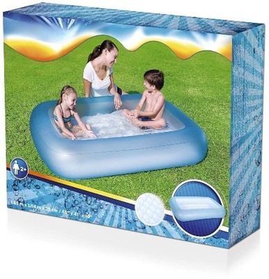Tiny Tales PREMIUM Blue RECTANGULAR 5 FEETS WITH AIR BASE WATER SWIMMING POOL Inflatable Swimming Pool(Blue)