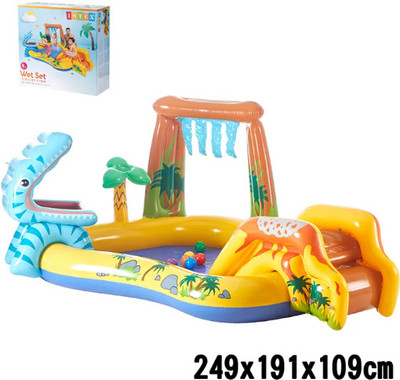 Intelligent INTEX (IND*89) INFLATABLE DINOSAUR PLAY CENTER WITH PUMP Inflatable Swimming Pool(Multicolor)