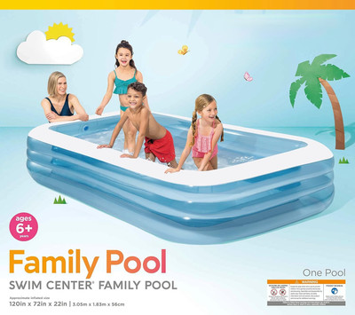 Tiny Tales 58484 Big Portable Swim Pool Family Lounge Pool With Pump Inflatable Swimming Pool(Multicolor)