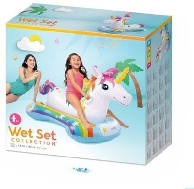 Tiny Tales Kids Inflatable Unicorn (IND*5298) Party Island Lounger, White Inflatable Swimming Safety Tube(Multicolor)