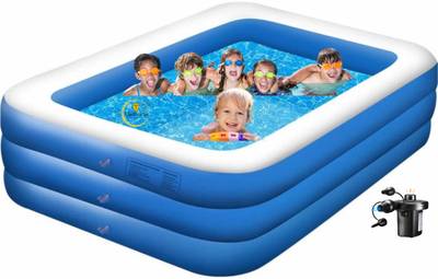 THELHARSATOYS 10 Ft Inflatable Pool For Kids and Adults Family Swimming Pool Inflatable Swimming Pool