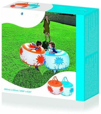 Tiny Tales Mini bumperballs Bestway 2 pcs, 91x51 cm With Free Pump Inflatable Hoppers & Bouncer(Multicolor)