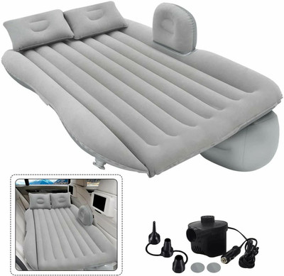 BALKRISHNA ENTERPRISE inflatable car bed set 1 Inflatable Car Bed Mattress with Two Air Pillows, Car Air Pump and Repair Kit Car Inflatable Bed Two Pillows Travel Blue Comfortable 5 In 1 Air Sofa Multipurpose Matress Airbed Overnighter With Pump For Tourism Outdoor Camping Swimming Pool Car Inflatab