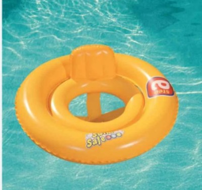 KinderTales Swim Safe (IND*58) Round 2 Ring Baby Boat 69 CM Yellow Inflatable Swimming Safety Tube(Yellow)