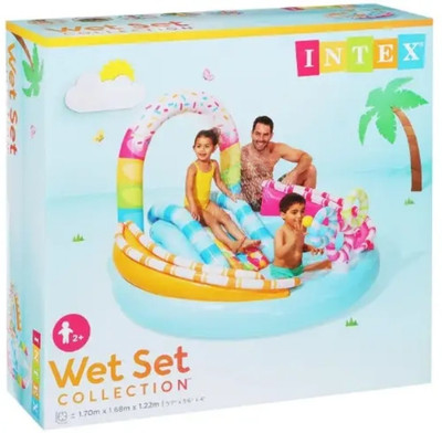 Tiny Tales Play center (IND*012) Caramelle 57144 Intex Bambini With Pump Inflatable Swimming Pool(Multicolor)