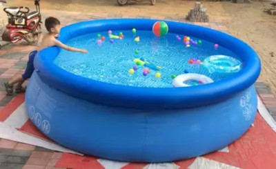 Tiny Tales Intex 8 Feet X 30 Inch Easy Set up Above Ground Swimming With Free Pump Inflatable Swimming Pool(Multicolor)