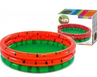 Tiny Tales Childrens Paddling Pool 3 Ring Watermelon Inflatable (IND*3218) Paddling Pool Inflatable Swimming Pool(Multicolor)