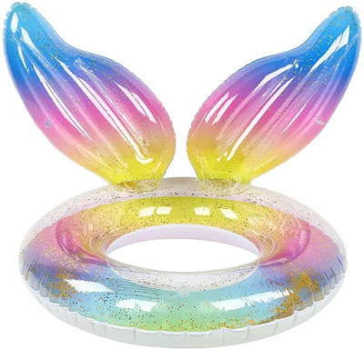 VWretails Angel Swim Ring of 60cm for Kids Swimming in Pool with Fun & Joy in Vacations Inflatable Swimming Safety Tube, Pool Accessory(Multicolor)
