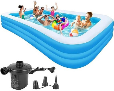 KPJN ENTERPRISES 10 Feet Inflatable Swimming Pool Bath Tub for Kids and Adults Inflatable Swimming Pool(Multicolor)