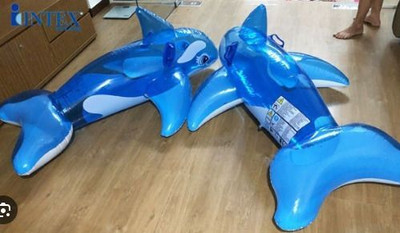 Inetlligent Lil' Blue Whale Ride On Inflatable & Aquatic toys 1-3 yearsToys Inflatable Swimming Pool(Multicolor)