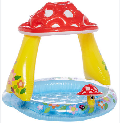 Tiny Tales Mushroom Baby (IND*41) Paddling Pool 57114 by Intex With Pump Inflatable Swimming Pool(Multicolor)