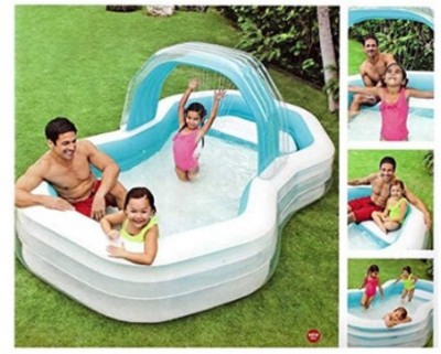 Intelligent 57198 Swim (IND*504) Center Family Cabana Pool 310 X 188 X 130 Cm Blue Inflatable Swimming Pool(Blue)