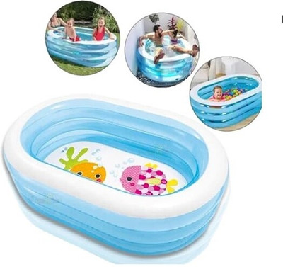 Intelligent Oval (IND*24) Whale Fun Pool With Pump Inflatable Swimming Pool(Multicolor)