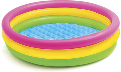 ECOM BHARAT Baby Bath Tub 3 Feet Inflatable Pool Inflatable Swimming Pool(Multicolor)