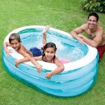 KinderTales Whale (IND*44) Fun Pool 57482 With Pump Inflatable Swimming Pool(Multicolor)