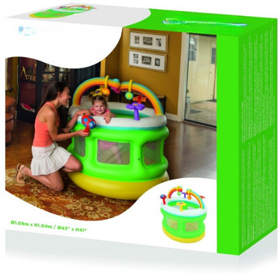 KinderTales RAINBOW (IND*30) PLAY CENTER FOR KIDS WITH FREE PUMP Inflatable Swimming Pool(Green)