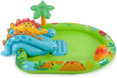 Tiny Tales Dinosaur Play Center, Multi-Colour, With Free Pump Inflatable Swimming Pool(Multicolor)