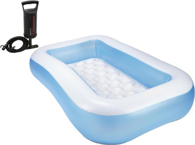 ONIFO 5.5 FT. Bath tub for Baby Inflatable Rectangular Pool with Air Balloon Pump Inflatable Swimming Pool(Blue)