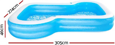 Tiny Tales Inflatable Pool With Free Pump 305 x 274 x 46 cm blue 54321 Inflatable Swimming Pool(Blue)