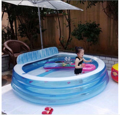 Tiny Tales SWIM CENTER FAMILY (IND*47) LOUNGE LARGE PADDLING POOL WITH PUMP Inflatable Swimming Pool(Multicolor)