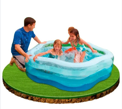 KinderTales Swim Center (IND*56) Summer Color Pool 185cm x 180cm x 53cm Inflatable Swimming Pool(Multicolor)