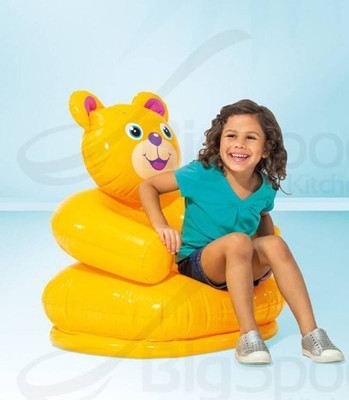 Intelligent Teddy Bear Shape Inflatable Chair with Air Pump for Kids Inflatable Sofa/ Chair(Yellow)