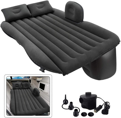 Techtest SP Black Inflatable Travel Car Bed Air Sofa with Two Inflatable Pillow Inflatable Sofa/ Chair(Black)