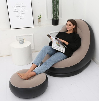 FUTURETECH Semi Aniline Leather 1 Seater Inflatable Sofa(Color - Multicolor, DIY(Do-It-Yourself))