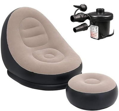 wonder digital 2-in-1 Lounge Chair Set Portable Recliner with Air Pump Polyester 1 Seater Leatherette 2 Seater Inflatable Sofa(Color - Multicolor, DIY(Do-It-Yourself))